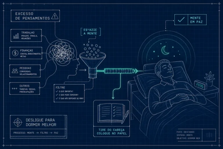 Infográfico da rotina noturna do executivo para parar de pensar na hora de dormir